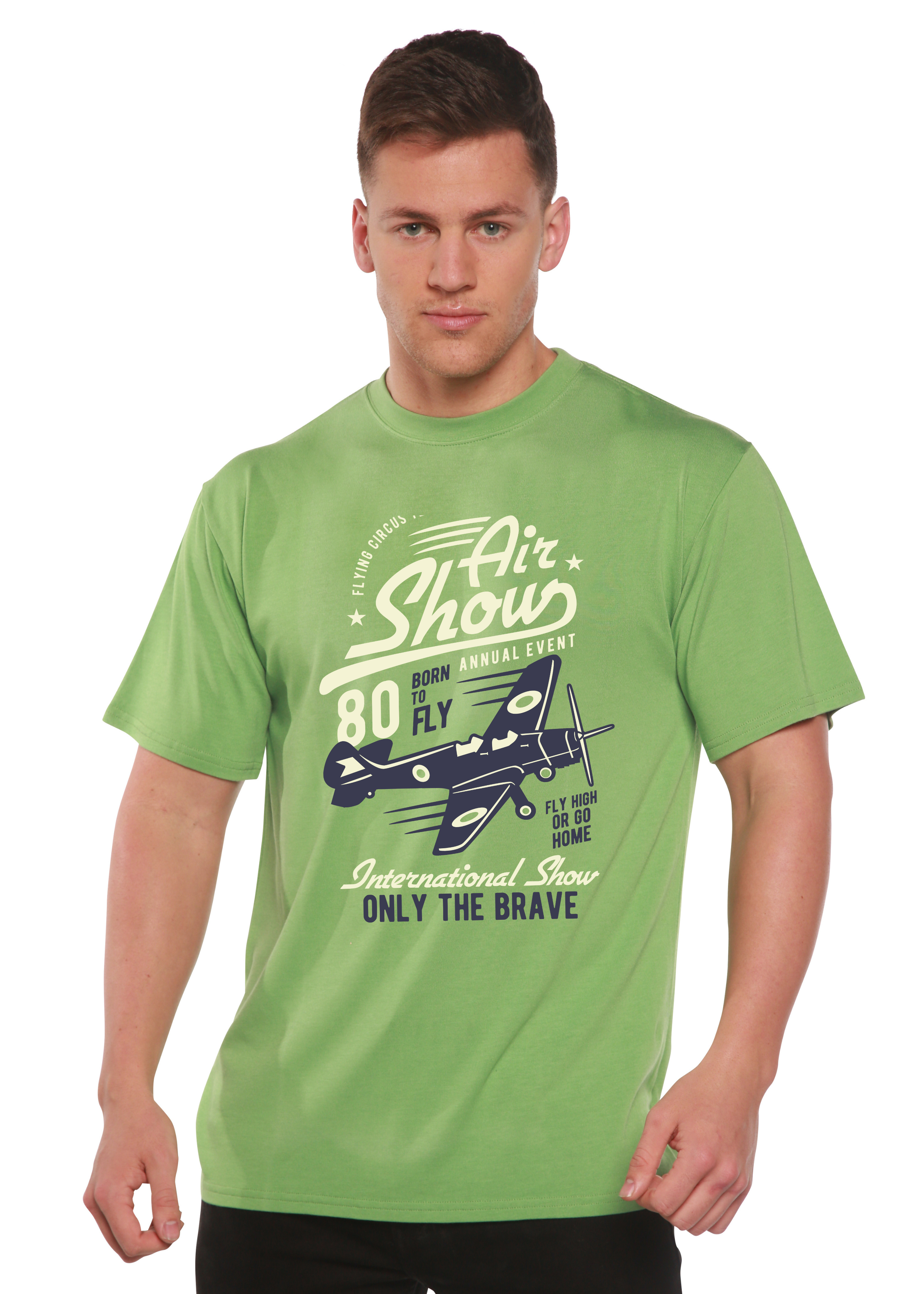 Air Show Men's Bamboo Viscose/Organic Cotton Short Sleeve Graphic T-Shirt