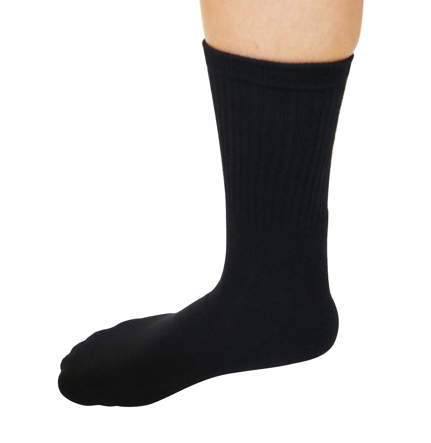 3/4 Crew Black Bamboo Viscose Socks