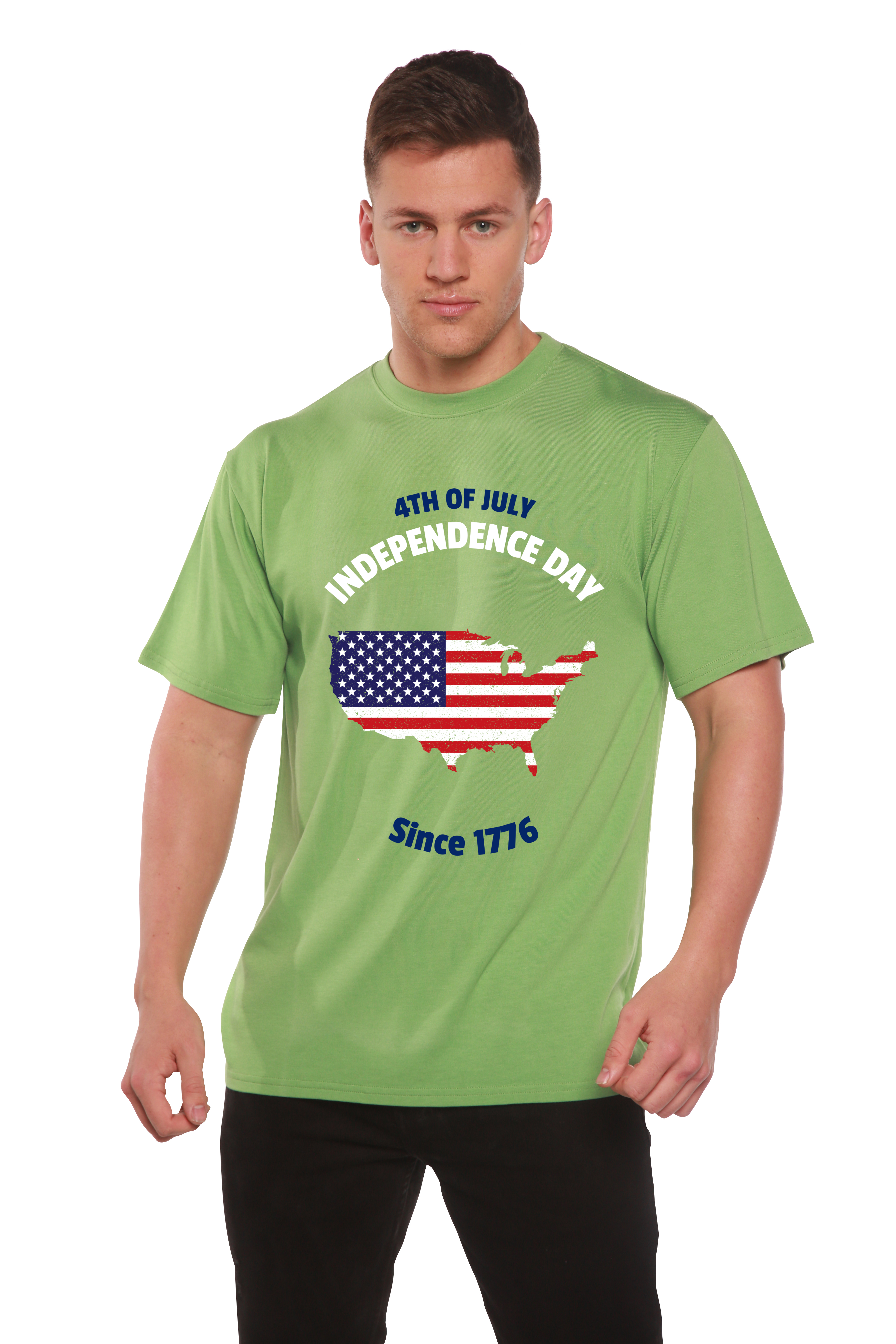 4th of July Men's Bamboo Viscose/Organic Cotton Short Sleeve Graphic T-Shirt