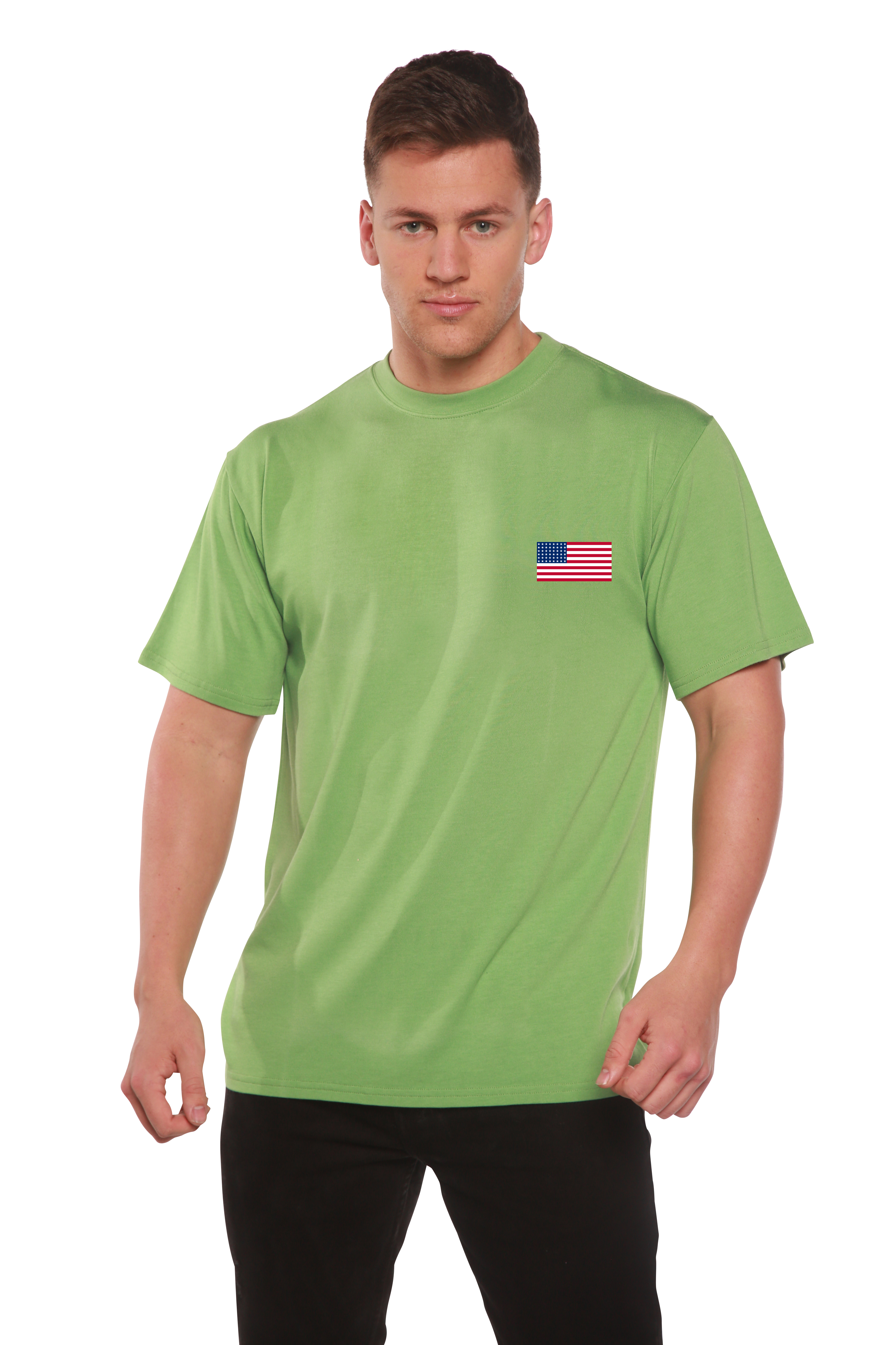 American Flag Men's Bamboo Viscose/Organic Cotton Short Sleeve Graphic T-Shirt