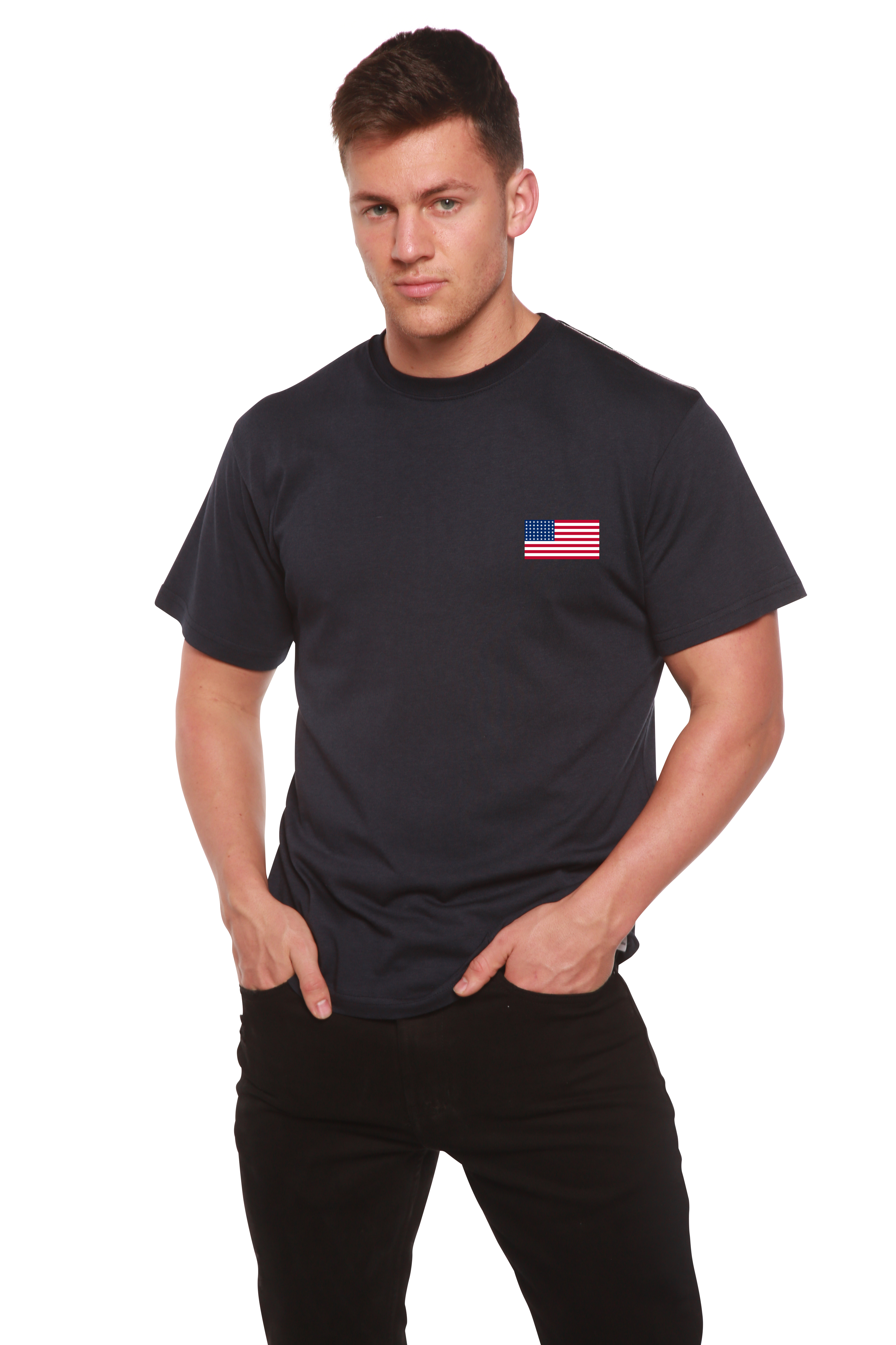 American Flag Men's Bamboo Viscose/Organic Cotton Short Sleeve Graphic T-Shirt